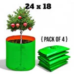 GroSva 24×18 Grow Bags for Fruit Trees – Set of 4 HDPE Bags for Growing Lemon, Mango, and Other Fruit Trees