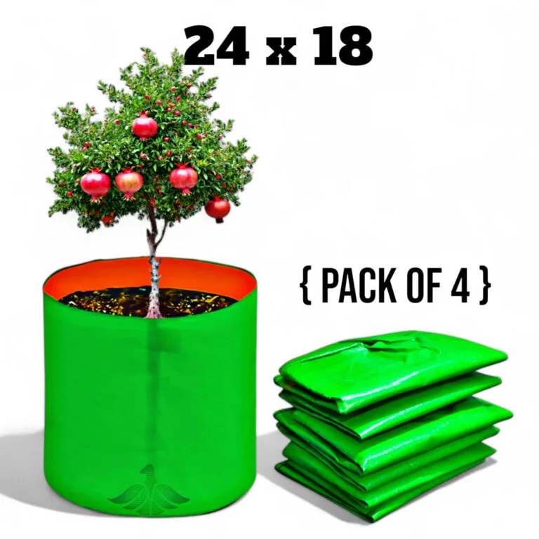GroSva 24×18 Grow Bags for Fruit Trees – Set of 4 HDPE Bags for Growing Lemon, Mango, and Other Fruit Trees