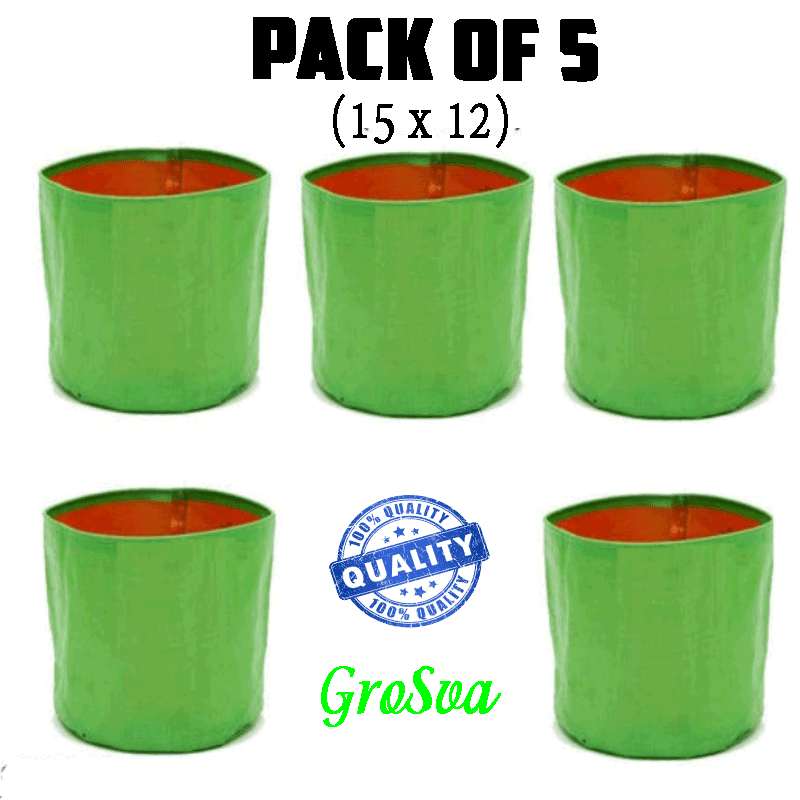 Green/orange Round Grow Bag 15x18, For Growing Plants